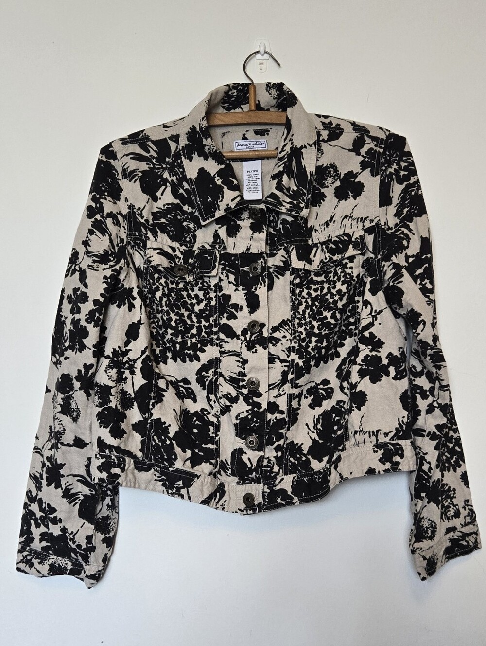 🌸 Deane & White Petite Linen Cropped Jacket | Floral Print | PL